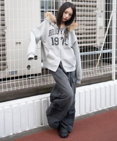 WEGO 裏起毛ファーフードBIGZIPパーカー