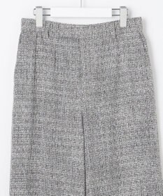 自由区 L 【17号サイズまで展開・カタログ掲載】ライトミックスツィードワイド パンツ