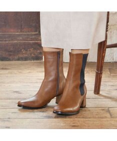 MODE ET JACOMO <carino>【レイン対応】フレアヒールサイドゴアブーツ