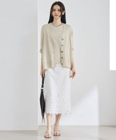 自由区 L ドライシアーファインゲージ カーディガン