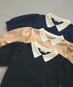 Feroux 【洗える】バイカラー襟 ニット