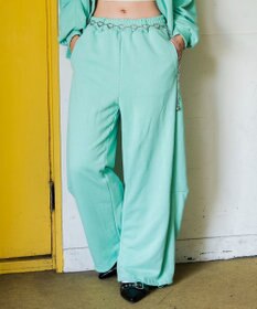 WEGO 【ウエストゴム】スウェットカーブデザインパンツ