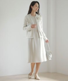 J.PRESS LADIES 【セットアップ対応・洗える】セラテリーダブルクロス ワンピース