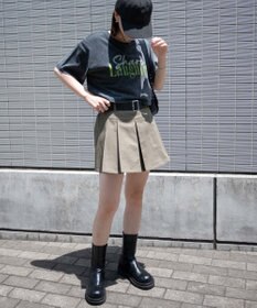 WEGO ベルト付チノプリーツスカパン