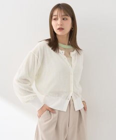 earth music&ecology 【予約】接触冷感シアークルーニットカーディガン