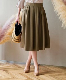 Tiaclasse 【洗える】体型カバーも叶う麻調フレアタックスカート