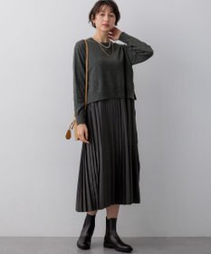 23区 L ニットセットアップ プリーツコンビ ワンピース