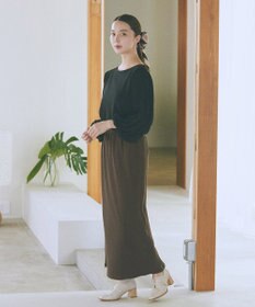 earth music&ecology 【コットン混】カットリブナロースカート