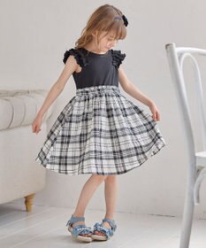 ANY KIDS ドッキング チェック柄 ワンピース