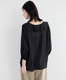 YECCA VECCA ラッフルリボンシアーブラウス