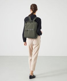 LA BAGAGERIE コーデュラ×リサイクルレザー　スクエアリュックサック