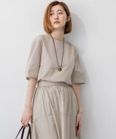 23区 【洗える】シルエットスムースコンビ バックフレア カットソー