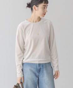 AMERICAN HOLIC ベロアクルーネックカットプルオーバー