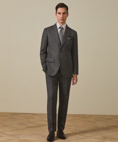 GOTAIRIKU 首にも巻ける【2WAY/日本製】シルク100% ポケットチーフ（チェック柄）