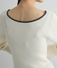 Green Parks 前後２ｗａｙアシンメトリー袖フレアリブニット