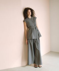 #Newans 【洗濯機可能/ストレッチ】ペプラムジレ