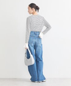 earth music&ecology フリルスリーブリブプルオーバー