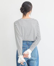 earth music&ecology フリルスリーブリブプルオーバー