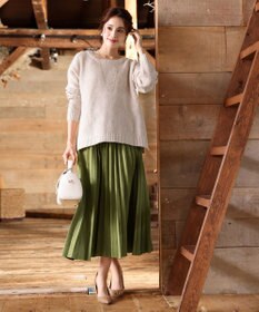 Tiaclasse 【洗える】大人可愛いワッフルニットトップス