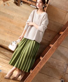 Tiaclasse 【洗える】大人可愛いワッフルニットトップス