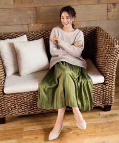 Tiaclasse 【洗える】大人可愛いワッフルニットトップス