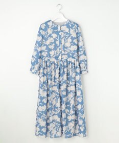 自由区 バイカラーフラワープリント ワンピース