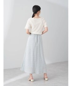 earth music&ecology フラワープリントフレアスカート