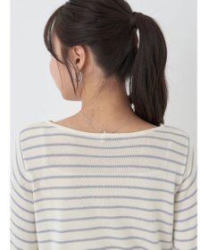 earth music&ecology レースボーダーニットプルオーバー