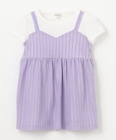 組曲 KIDS 【80-100㎝】レースカットソーコンビ チュニック