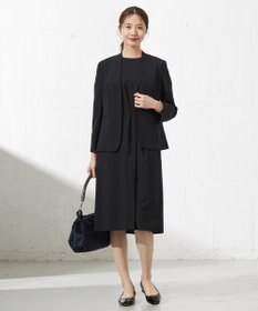 J.PRESS LADIES L 【セットアップ対応・洗える】DRYウーステッド ノーカラー ジャケット