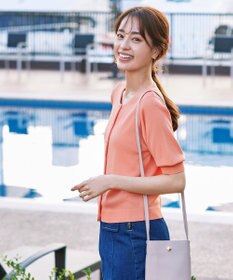 Tiaclasse  【洗える】ハーフスリーブサマーニットカーディガン