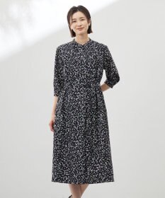 J.PRESS LADIES L 【洗える】スパンローンフラワープリント ワンピース