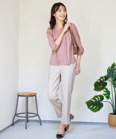 Tiaclasse 【洗える】ピンタックレースカットソーTブラウス