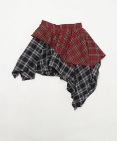 WEGO アシンメトリーチェックミニスカパン