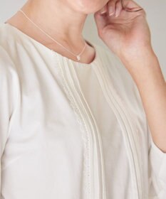 Tiaclasse 【洗える】ピンタックレースカットソーTブラウス