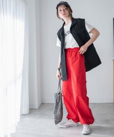 WEGO 【ウエストゴム】ナイロンイージーワイドカーゴパンツ