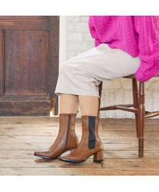 MODE ET JACOMO <carino>【レイン対応】フレアヒールサイドゴアブーツ