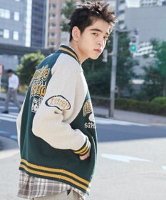 WEGO 【ユニセックス着用ITEM/MLサイズ展開】ジャガードニットスタジャン