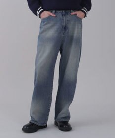 WEGO 【ユニセックス着用ITEM/SMLサイズ展開/ウエスト調整可】バギーデニムパンツ