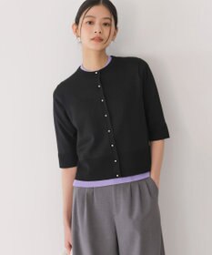 組曲 シアーニット5分袖 カーディガン