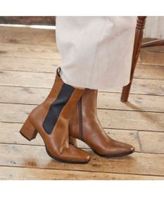 MODE ET JACOMO <carino>【レイン対応】フレアヒールサイドゴアブーツ