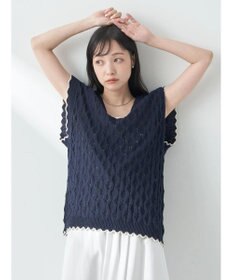 earth music&ecology クロッシェラインニットベスト