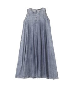 YECCA VECCA バイオ加工ヴィンテージデニムタックワンピース
