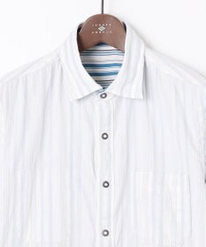 JOSEPH ABBOUD 【1枚で2通りの着こなし】オーガニックコットンリバーシブル 七分袖シャツ