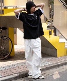 WEGO 【ユニセックス着用ITEM/MLサイズ展開】アクセ付きリンガーグラフィックT（SS）