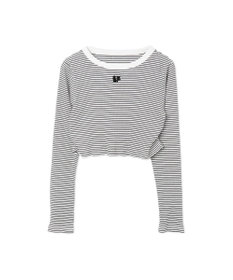 WEGO ワンポイントデザインフィンガーホールリブロンT