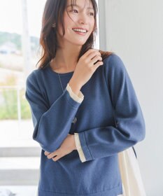 Tiaclasse 【洗える】ヴィンテージサテンニットコンビチュニック