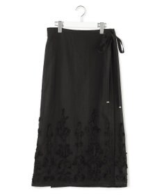 23区 【GOLD LABEL】コットンオーガンジー 刺繍 ラップスカート