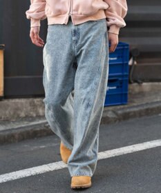 WEGO 【ユニセックス着用ITEM/SMLサイズ展開】カバーフィットバルーンデニムパンツ