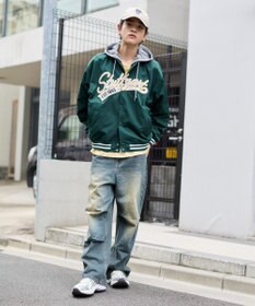 WEGO 【ユニセックス着用ITEM】2WAYフードワッペンスタジャン